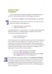 English Worksheet: Subject Verb Agreement