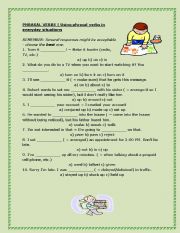 English Worksheet: Phrasal verbs