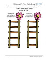 English Worksheet: Inital Consonant Clusters