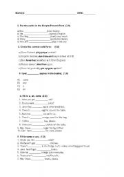 English worksheet: Activitie or test.