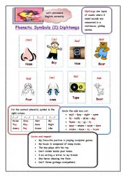 English Worksheet: Diphtongs