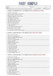 English Worksheet: Past Simple