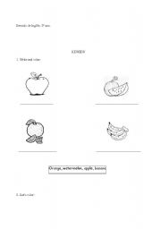English Worksheet: Fruits