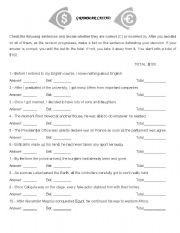 English Worksheet: Grammar Casino: Before, After, As soon as...