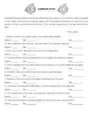 English Worksheet: Grammar Casino: Before, After, As soon as...