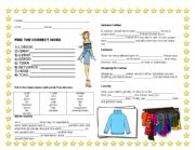 English Worksheet: Clothes 