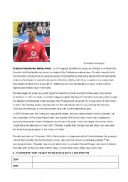 English Worksheet: CRISTIANO RONALDO: A FAMOUS FOOTBALLER