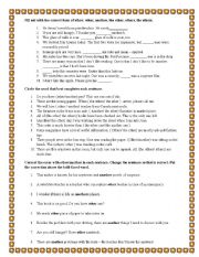 English Worksheet: OTHER, ANOTHER, THE OTHER, OTHERS AND THE OTHERS 