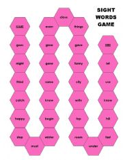 English Worksheet: Sight Word Game 7