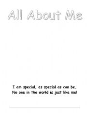 English Worksheet: All About Me Book