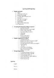 English worksheet: Agreement expression