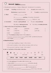 English Worksheet: Gerund