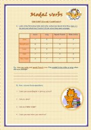 English worksheet: modal verbs