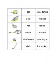 English worksheet: Sport equipment