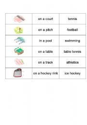 English worksheet: Sport places
