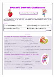 English Worksheet: Present Perfect Continuous