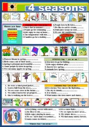 English Worksheet: 4 Seasons