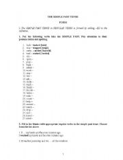 English worksheet: Past tense simple exercises