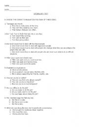 English worksheet: TEST