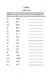 English worksheet: World book day