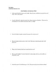English worksheet: Steinbeck Questions