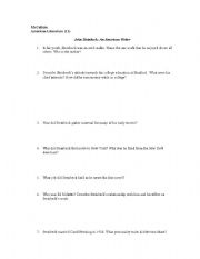 English Worksheet: Steinbeck Questions