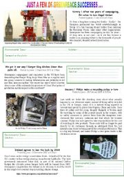 English Worksheet: Just a few of  Greenpeace successes !