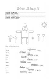 English worksheet: How many?