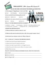 English Worksheet: SVU - Law and Order - Season 09 - Episode 17