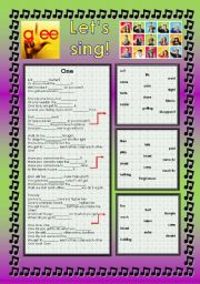 English Worksheet: GLEE SERIES  SONGS FOR CLASS! S01E18  FIVE SONGS  FULLY EDITABLE WITH KEY!