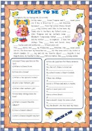 English Worksheet: VERB TO BE