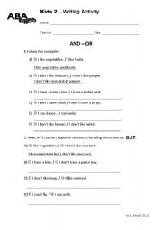 English Worksheet: AND OR BUT