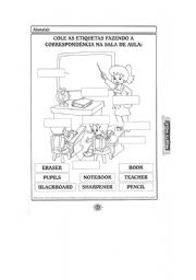 English Worksheet: school objectos
