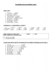 English Worksheet: Countable and uncountable nouns/some and any