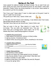 English Worksheet: Spring at the pond