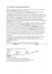 English Worksheet: family
