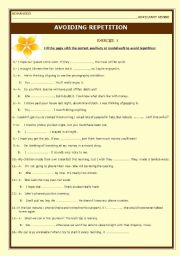 English Worksheet: Avoiding Repetition