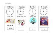 English Worksheet: Matching AM, PM, Oclock and digital