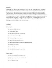 English worksheet: dictation
