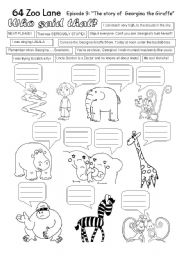 English Worksheet: 64 Zoo Lane - episode 9 -  Georgina the Giraffe