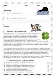 English Worksheet: SUPERSTITIONS