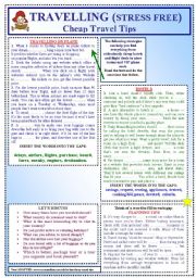 English Worksheet: Travelling (Cheap Travel Tips) 