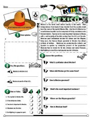 English Worksheet: RC Series_Level 01_Country Edition 03 Mexico (Fully Editable + Key)