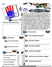 English Worksheet: RC Series_Level 01_Country Edition 02 U.S (Fully Editable)