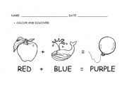 English worksheet: PRIMARY COLOURS
