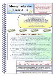English Worksheet: Money Rules the World
