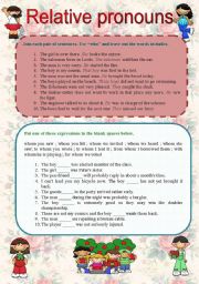 English Worksheet: Relative pronouns