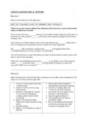 English Worksheet: japans earthquake & tsunami.