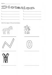 English Worksheet: Dictation Z