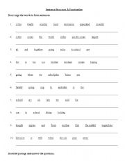English worksheet: Sentence Structure